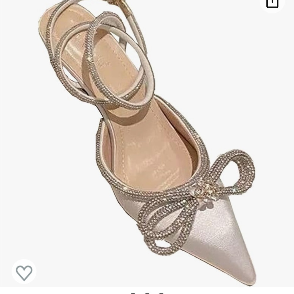 White rhinestone heels